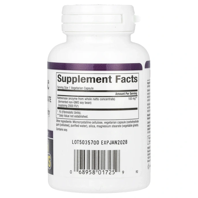 Natural Factors, Наттокиназа, 100 мг, 60 вегетарианских капсул