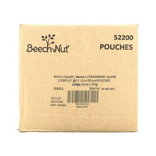 Beech-Nut, Breakfast, йогурт, этап 4, банан и клубника, 12 пакетиков по 99 г (3,5 унции)