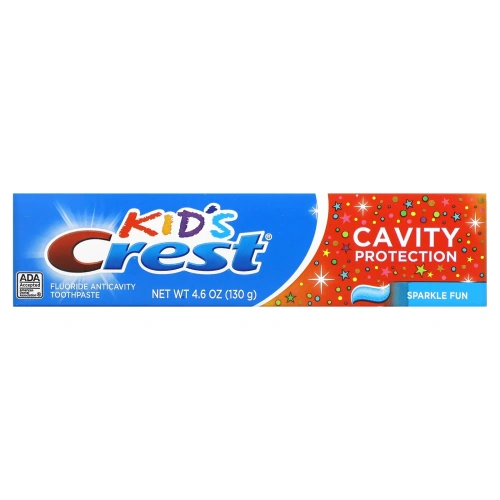 Crest, Kids, Sparkle Fun, детская зубная паста против кариеса с фтором, 130 г (4,6 унции)