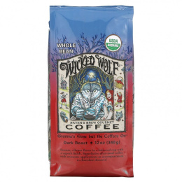 Raven's Brew Coffee, Wicked Wolf Coffee, Органический, цельные зерна, темная обжарка, 12 унций (340 г)