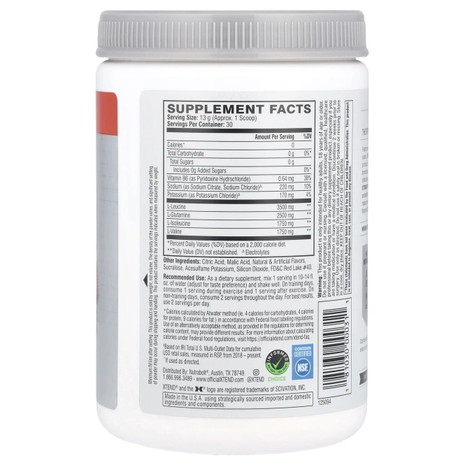 XTEND, The Original, 7 г аминокислот с разветвленной цепью (BCAA), со вкусом клубники и киви, 420 г (14,8 унции)