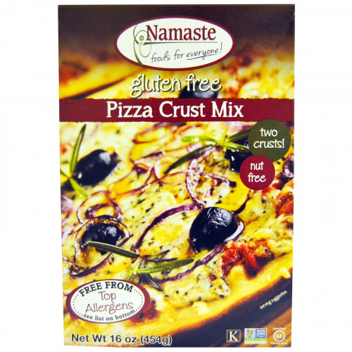 Namaste Foods, Смесь для выпечки пиццы с корочкой, не содержит глютен, 16 унций (454 гр)