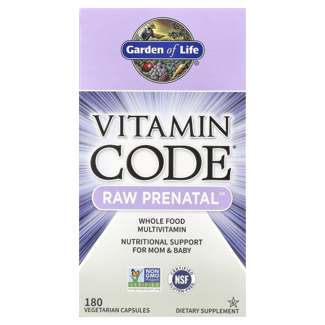 Витамины для беременных Vitamin Code Garden of Life Raw Prenatal, 180 вегетарианских капсул
