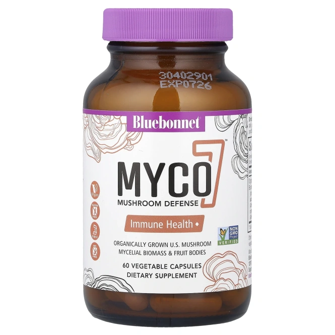 Bluebonnet Nutrition, Myco7™, защита грибов, 60 растительных капсул