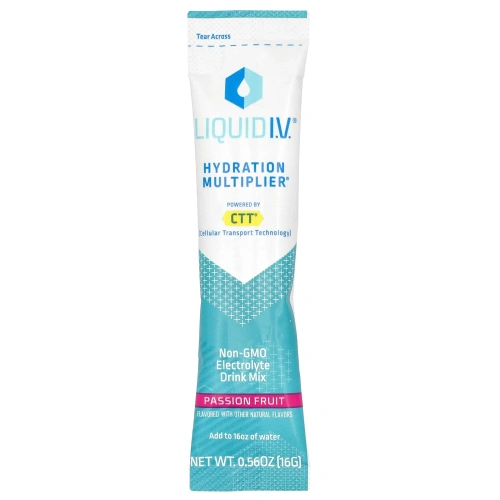Liquid I.V., Hydration Multiplier, смесь для приготовления напитков с электролитами, маракуйя, 10 отдельных пакетиков по 16 г (0,56 унции)