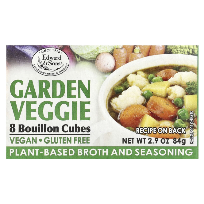 Edward & Sons, Edward & Sons, Garden Veggie, Bouillon Cubes, 8 Cubes
