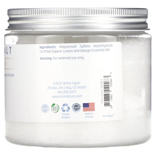 White Egret Personal Care, Английская соль, цитрусовая, 16 унц. (454 г)