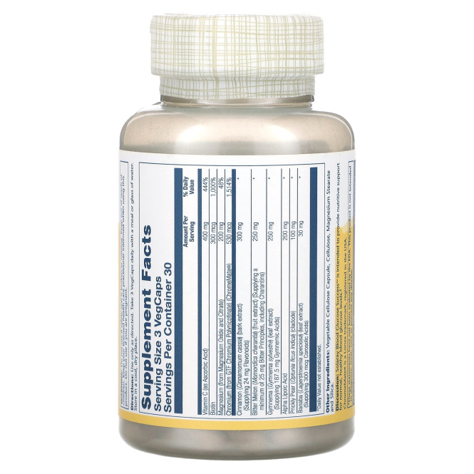 Solaray, Уровень глюкозы в крови 90 вег капсул