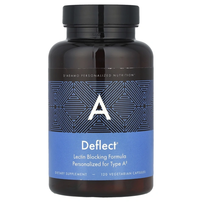 D'adamo, Deflect® A, формула, блокирующая лектин, 120 вегетарианских капсул