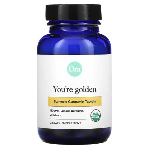 Ora, You're Golden, Organic Turmeric Curcumin Supplement, 1,500 mg, 90 Organic Tablets