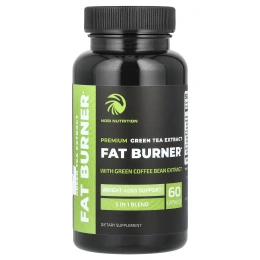Nobi Nutrition, Жиросжигатель с экстрактом зеленого чая премиального качества и EGCG, 60 капсул