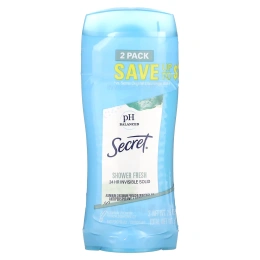 Secret, твердый антиперспирант/дезодорант, не оставляющий следов, сбалансированный уровень pH, «Свежесть», упаковка из 2 штук, 73 г (2,6 унции) каждый