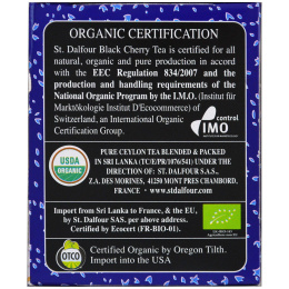 St. Dalfour, Органический черный чай черная вишня, 25 конвертиков, 50 г (1,75 унции)