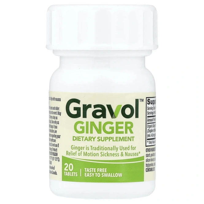 Gravol, имбирь, 20 таблеток, покрытых оболочкой