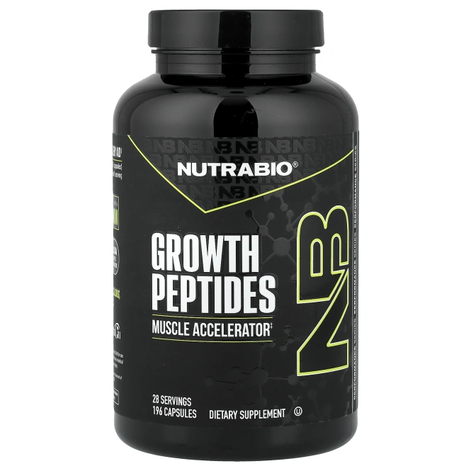 NutraBio, пептиды роста, 196 капсул