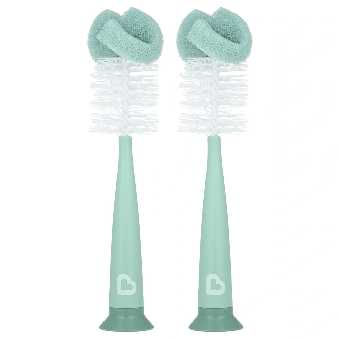 Munchkin, Sponge ™, кисточки для бутылочек, шалфей, 2 шт. В упаковке