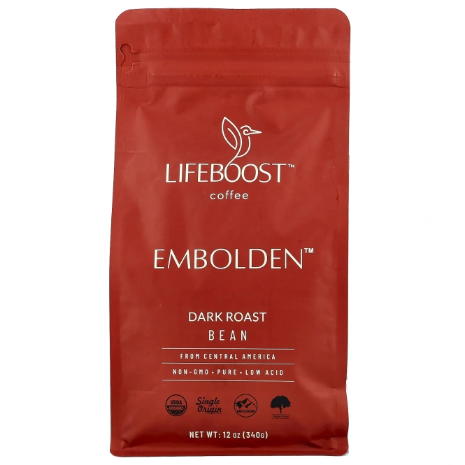 Lifeboost, Coffee, Embolden ™, зерна, темная обжарка, 340 г (12 унций)