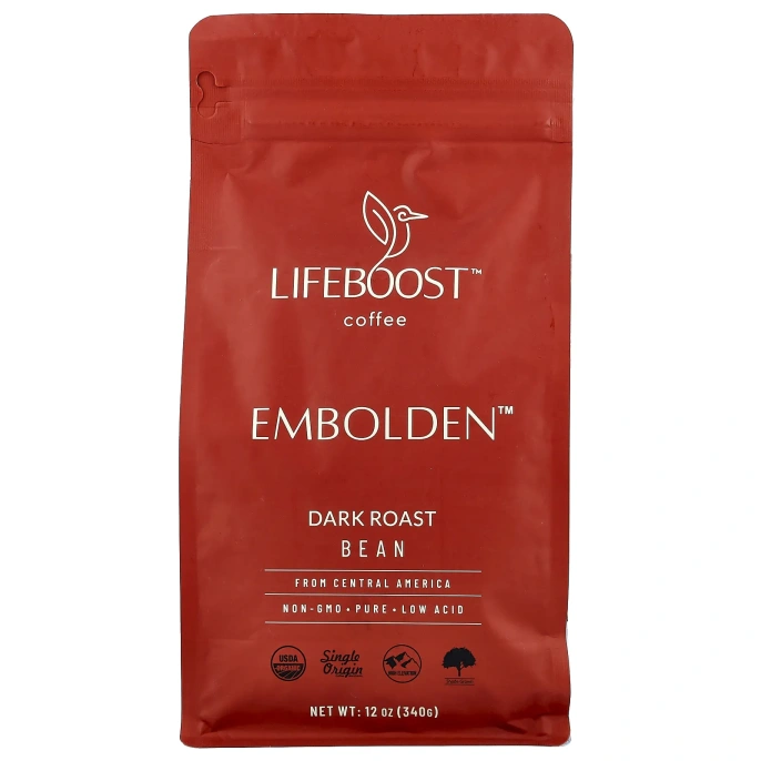 Lifeboost, Coffee, Embolden ™, зерна, темная обжарка, 340 г (12 унций)