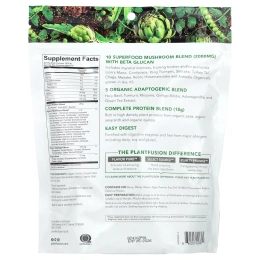 PlantFusion, Organic Mushrooms + Protein, сливочная ваниль, 428 г (15 унций)