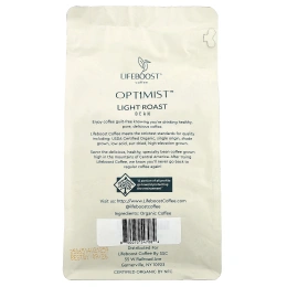Lifeboost, Coffee, Optimist ™, зерна, легкой обжарки, 340 г (12 унций)