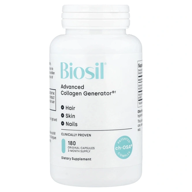 Biosil, генератор коллагена® улучшенный источник коллагена, 180 оригинальных капсул