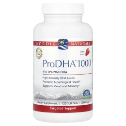 Nordic Naturals, "ПроДГК 1000", пищевая добавка с ДГК (DHA), 1000 мг, 120 мягких желатиновых капсул с жидкостью