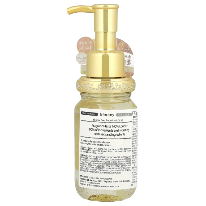 &honey, Увлажняющее масло для волос Fleur, Garden Fleur Honey, 100 мл (3,4 жидк. Унции)