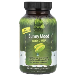 Irwin Naturals, Sunny Mood® с 5-HTP, плюс витамин D3, 80 желатиновых капсул