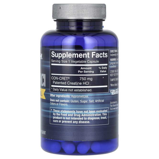 BodyTech, креатин гидрохлорид, 60 растительных капсул