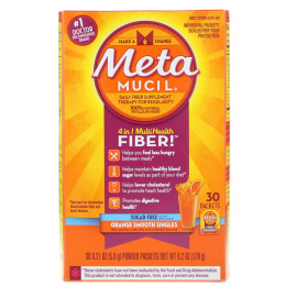 Metamucil, 4 in 1 MultiHealth Fiber Powder Packets, Sugar Free, Orange Smooth Singles, 30 Packets, 0.21 oz (5.8 g) Each