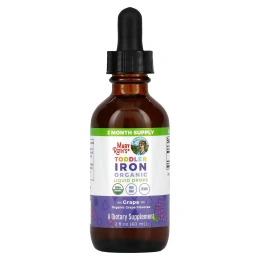 MaryRuth's, Органические жидкие капли с железом для малышей, для детей от 1 до 3 лет, с виноградом, 60 мл (2 жидк. унц.)