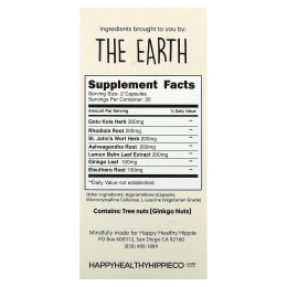 Happy Healthy Hippie, Наполненный радостью, поддерживает позитивное настроение, 60 растительных капсул