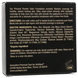 Azelique, Компактная пудра, атласная основа, Светлая, Не тестируется на животных, Сертифицированный веганский продукт, 0,35 унц. (10 г)