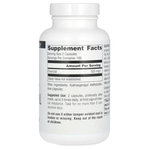 Source Naturals, Древесный уголь, 260 мг, 200 капсул