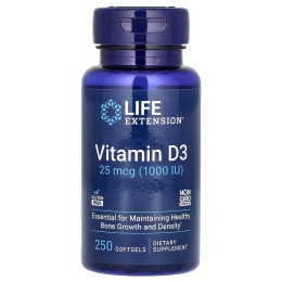 Life Extension, Витамин D3, 1000 МЕ, 250 капсул