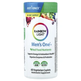 Rainbow Light, Men's One+®, натуральные пищевые питательные вещества, 60 вегетарианских капсул