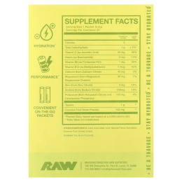 Raw Nutrition, Bum, для восполнения потери жидкости, электролитная формула, лимон и лайм, 20 пакетиков по 5,8 г (0,2 унции)