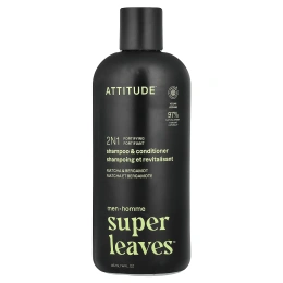 ATTITUDE, Super Leaves™, 2N1 укрепляющий шампунь и кондиционер для мужчин, матча и бергамот, 415 мл (14 жидк. унций)