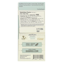Rawmio, Каменный молотый необработанный шоколад, пророщенный миндаль и морская соль, 60 г (2,12 унции)