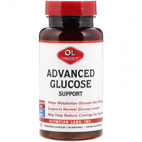 Olympian Labs, Advanced Glucose Support, 60 Vegetarian Capsules
