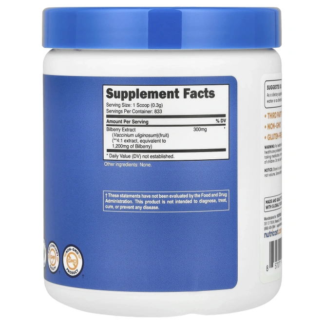 Nutricost, Порошок из черники, без добавок, 250 г (8,9 унции)