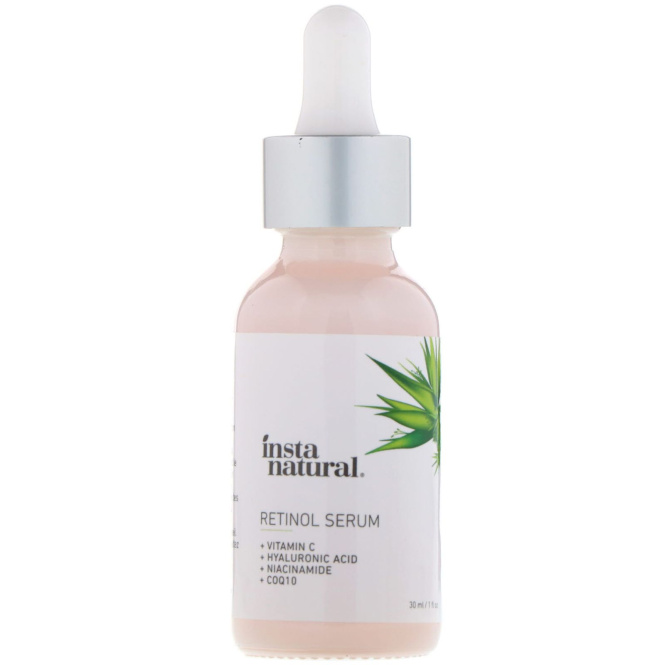 InstaNatural, Сыворотка ретинола, с витамином C + гиалуроновой кислотой, 30 мл
