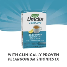 Nature's Way, Umcka, ColdCare, успокаивающий горячий напиток, со вкусом лимона, 10 пакетиков