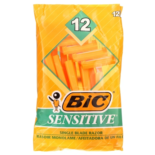 BIC, Sensitive, одноразовые бритвенные станки с одним лезвием, 12 шт.