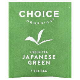 Choice Organic Teas, зеленый чай, японский зеленый, 16 чайных пакетиков, 26 г (0,92 унции)