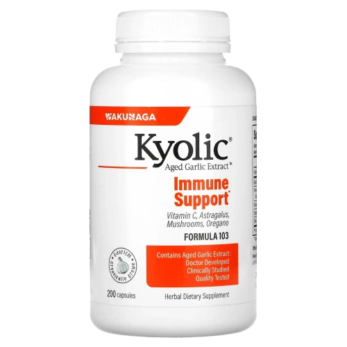 Kyolic, Выдержанный экстракт чеснока, иммунитет, формула 103, 200 капсул