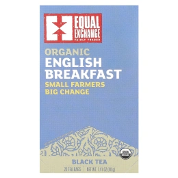 Equal Exchange, Organic English Breakfast, черный чай, 20 чайных пакетиков, 40 г (1,41 унции)