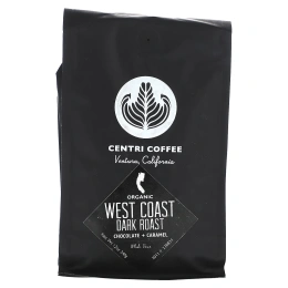 Centri Coffee, Centri Coffee, органическое западное побережье, шоколад и карамель, цельные зерна, темная обжарка, 340 г (12 унций)