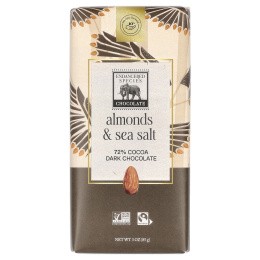 Endangered Species Chocolate, тёмный шоколад с миндалём и морской солью, 72% какао, 85 г (3 унции)