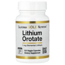 California Gold Nutrition, оротат лития, 1 мг, 120 растительных капсул